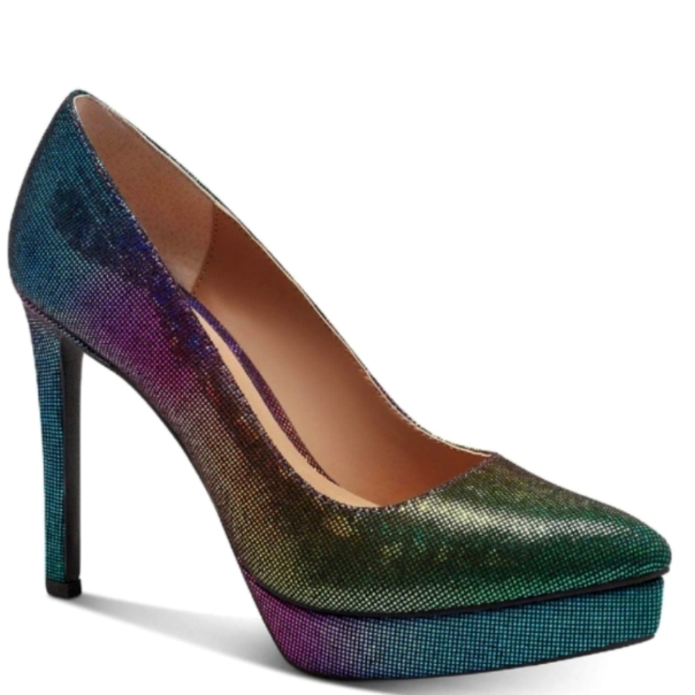 New w/Box Thalia Sodi Joey Pointy-Toe Rainbow Bling Platform Stilettos Size 6